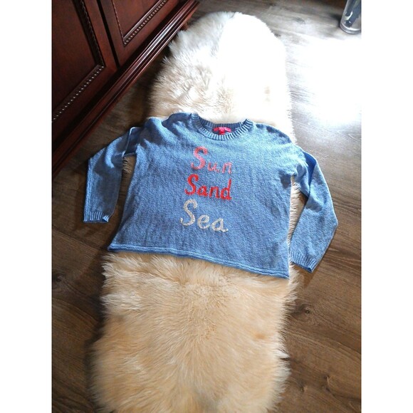 Lilly Pulitzer Women's Size L Pippy Blue Peri Sun Sand Sea Sweater - Picture 7 of 10